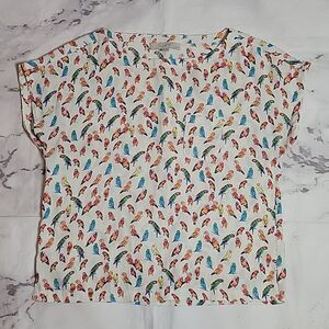 Loft Bird Print Blouse Petite